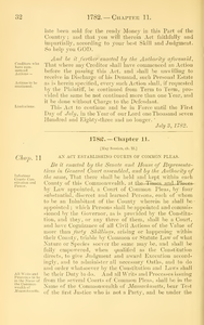 1782 Chap. 0011 An Act Establishing Courts Of Common Pleas.