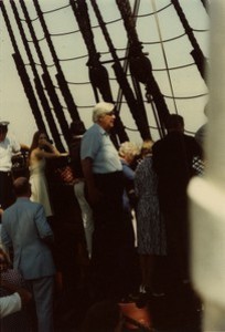 Thomas P. O'Neill on board a sailing ship