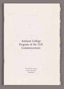 Amherst College Commencement program, 1981 May 31