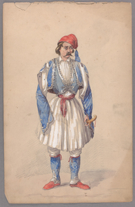 Henry John Van Lennep watercolor painting of a man standing