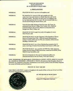 Proclamation - Francis M. Daly