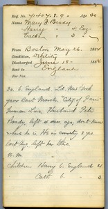 Tewksbury Almshouse Intake Record: Brady, Harry