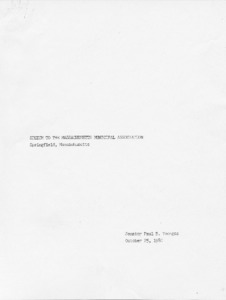 Senator Paul E. Tsongas' speech to the Massachusetts Municipal Association, Springfield, Massachusetts