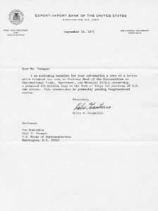 Letter to Mr. Tsongas from Delio E. Gianturco