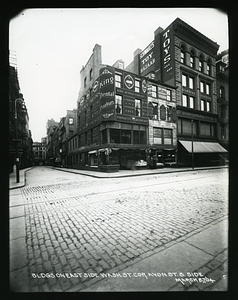 Buildings on east side Washington Street corner Avon Street south side