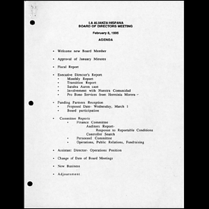Meeting materials for February 1995