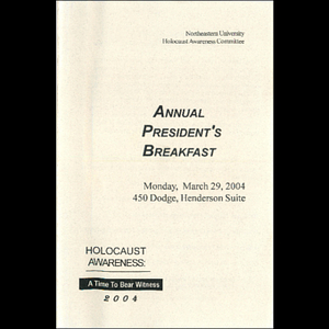 Annual President's Breakfast program, 2004.