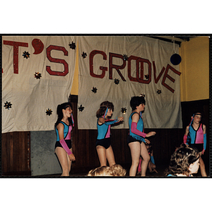 Several girls performing at the South Boston Boys and Girls Club Talent Show