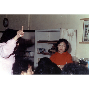 Women talking at an International Women's Day event