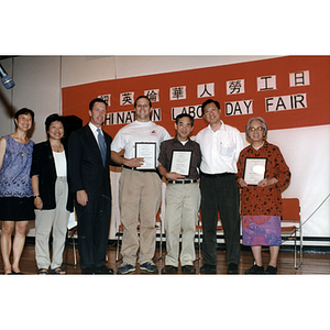 Awards ceremony at the Chinatown Labor Day Fair