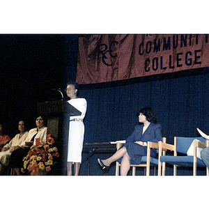 Speaker at Roxbury Community College's commencement ceremony