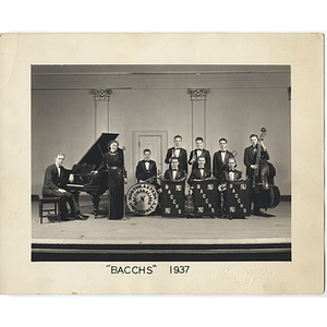 The musical group, the "Bacchs" or Bacchanalians, on stage in 1937