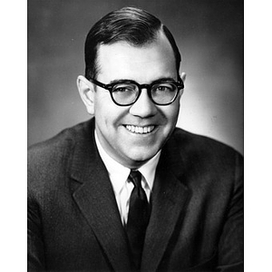 Head and shoulder portrait of F. Bradford Morse, honorary degree recipient