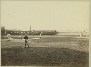 Baseball players on Congress St. Grounds, Boston, Mass.