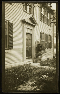 Exterior view of an unidentified house, front door, Portsmouth, N.H., undated