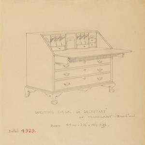 "Writing Desk or "Secretary" of Mahogany "Branch" Wood"