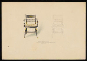 "Dining Room Chairs, Painted in Black with Gold Decorations"