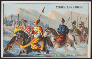 Trade card for Ayer's Ague Cure, manufactured by J.C. Ayer & Co., Lowell, Mass., undated