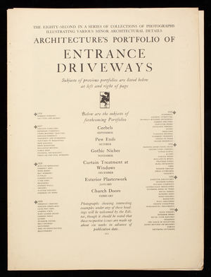 Entrance driveways, August 1933, Architecture, [New York] : [C. Scribner's and Sons], New York, New York