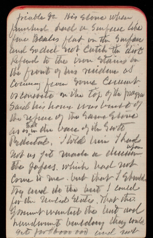 Thomas Lincoln Casey Notebook, May 1889-July 1889, 93, friable [illegible] His stone when