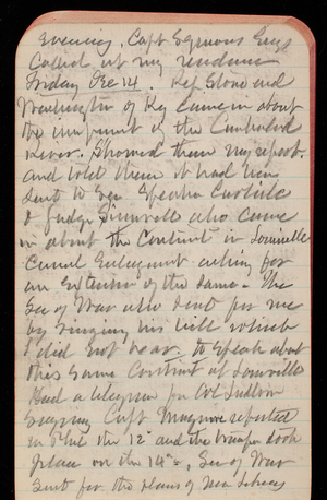 Thomas Lincoln Casey Notebook, November 1888-January 1889, 49, Evening, Capt [illegible] Eng