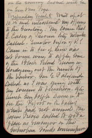 Thomas Lincoln Casey Notebook, February 1893-May 1893, 22, in the evening called with Em
