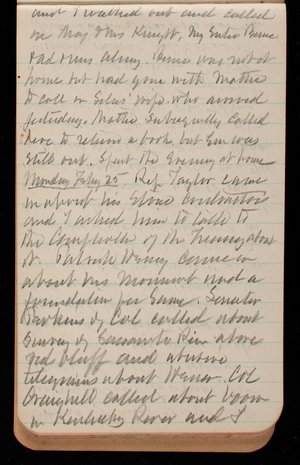 Thomas Lincoln Casey Notebook, November 1894-March 1895, 128, and I walked out and called