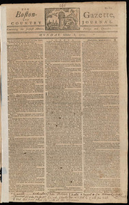 The Boston-Gazette, and Country Journal, 8 October 1770