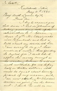Letter from G. Noguchi to Benjamin Smith Lyman