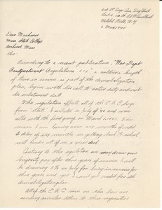 Letter from Robert E. Bertram to Massachusetts State College