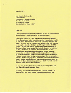 Letter from Mark H. McCormack to Joseph C. Dey
