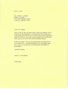 Letter from Mark H. McCormack to Edwin C. Austin