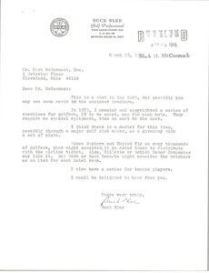 Letter from Buck Blee to Mark H. McCormack