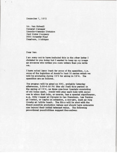 Letter from Mark H. McCormack to Ben Bidwell