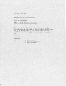 Memorandum from Mark H. McCormack to Hughes Norton and Hans Kramer