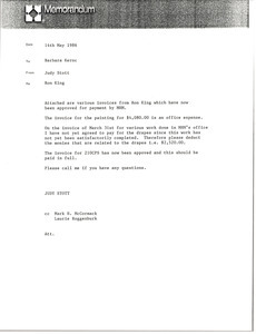 Memorandum from Judy Stott to Barbara Kernc