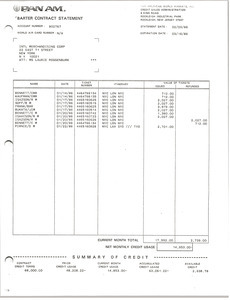 Pan Am barter contract statement