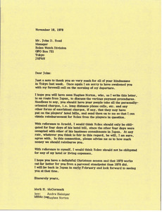 Letter from Mark H. McCormack to John Read