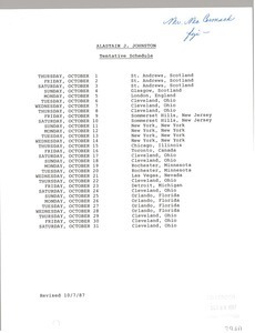 Alastair J. Johnston tentative schedule