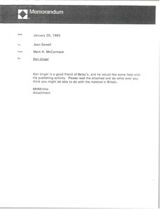 Memorandum from Mark H. McCormack to Jean Sewell
