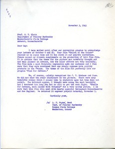 Letter from L. F. Payne to G. T. Klein