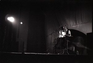 Unidentified female twelve-string guitar player in concert