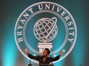 Actress Viola Davis delivering a speech at the 17th annual Women's Summit at Bryant University