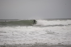 Surfer riding a wave