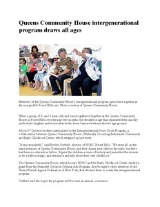 Press Releases: Queens Community House intergenerational program draws all ages