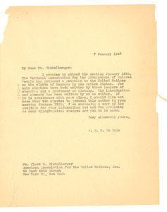 Letter from W. E. B. Du Bois to American Association for the United Nations, Inc.