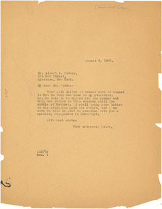 Letter from Augustus Granville Dill to Albert V. Fowler