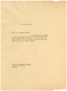Memo from W. E. B. Du Bois to Rufus E. Clement