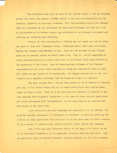 Circular letter from W. E. B. Du Bois to unidentified correspondent