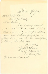 Letter from J. M. Batchman to W. E. B. Du Bois